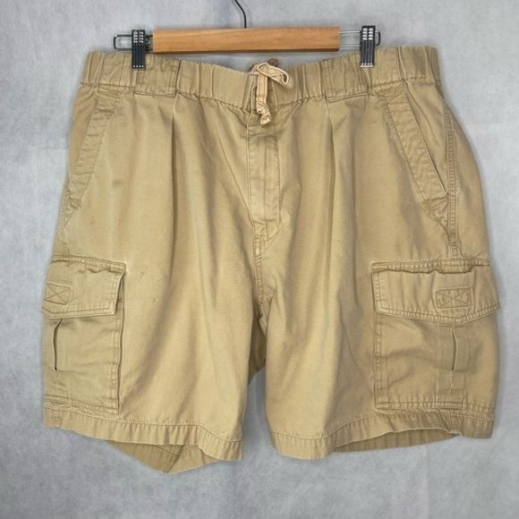 Tommy Bahama Men’s cargo short shorts tan zipper closure tie waist size Large L - Picture 3 of 13